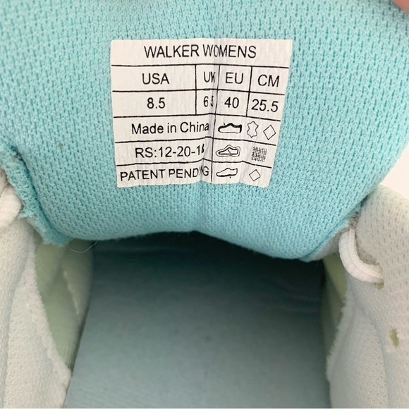 VIONIC Walking Classic Leather Orthopedic Sneakers White Aqua Blue Size 8.5 M - Picture 9 of 11